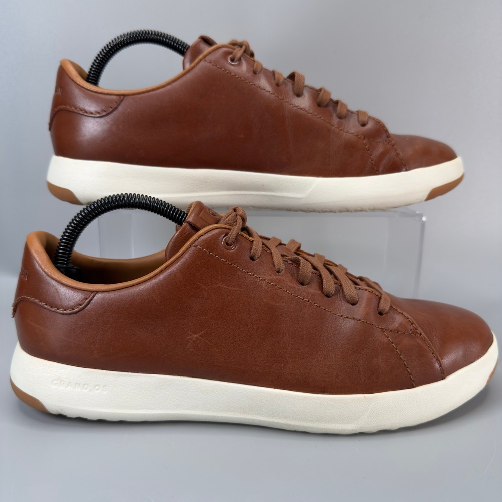 Cole Haan GrandPro Tennis Sneaker Mens 8 M Casual Dress Shoe Brown White Leather